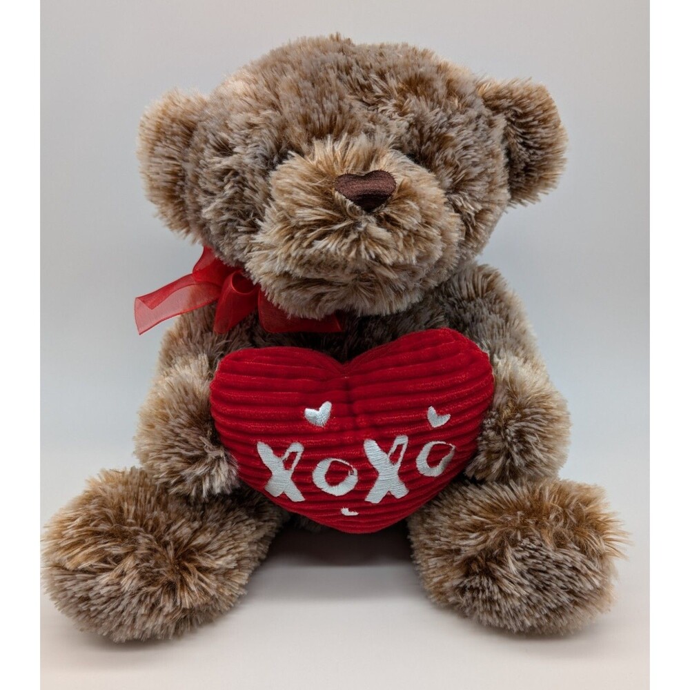 Walgreens Hug Me Brown Bear Valentine Day XOXO Heart Nose Plush Stuffed Animal
